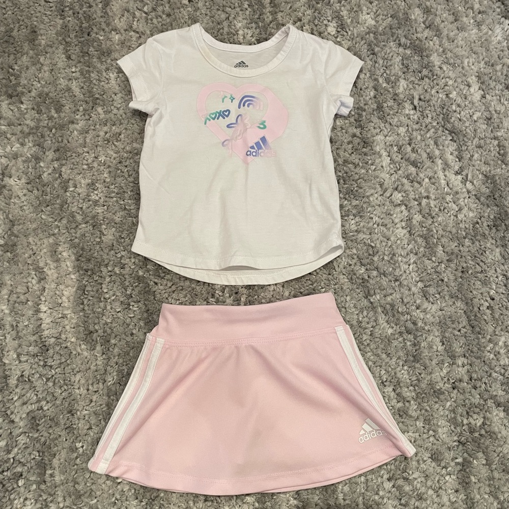 Adidas tshirt and skirt set 9m
